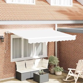 vidaXL Toldo Retrátil Branco 350 x 200 cm tecido