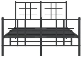 Estrutura de cama com cabeceira e pés 120x190 cm metal preto