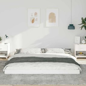 Estrutura da Cama Branco 180 x 220 cm Madeira de pinho maciça