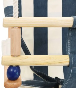 Baloiço para bebé com cinto segurança em algodão madeira azul