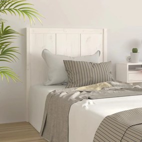 vidaXL Cabeceira de cama 95,5x4x100 cm madeira de pinho maciça branco
