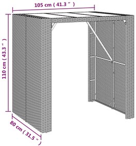 5 pcs conjunto de bar p/ jardim c/ almofadões vime PE castanho