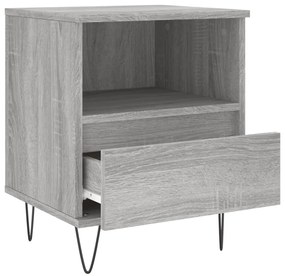 Mesa de cabeceira 40x35x50 cm derivados de madeira cinza sonoma