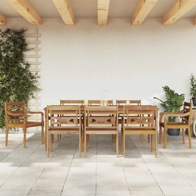 vidaXL 9 pcs conjunto de jantar para jardim madeira de teca maciça