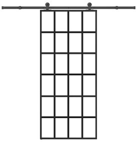 Porta deslizante c/ conj. ferragens 90x205cm vidro ESG/alumínio