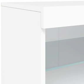 Aparador com luzes LED 60x37x67 cm branco