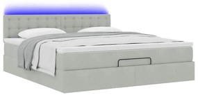 Estrutura de cama otomana com colchão 160x200 cm cinzento claro