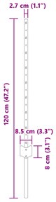 Postes de Cerca 44 pcs U-Channel Cinza 120 cm Aço