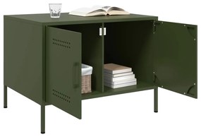 Mesa de centro 68x50x50,5 cm aço verde azeitona