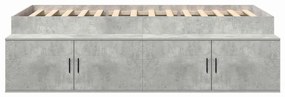 Estrutura de Cama com Armazenamento Cinza Concreto 90x190 cm