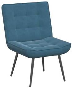 Cadeira de descanso com banco veludo azul