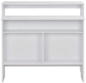 Mesa de bar com 2 tampos branco 130x40x120 cm