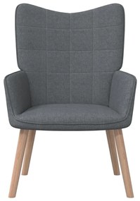 Cadeira de descanso com banco tecido cinzento-escuro