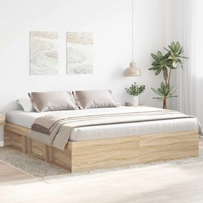 Estrutura de cama 200x200 cm carvalho sonoma