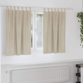 Cortinas Blackout vidaXL com Lacos de Suspensão 2 pcs Veludo Creme