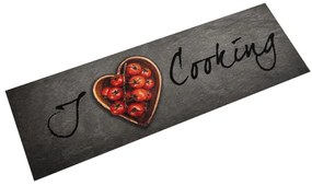 Tapete de cozinha lavável 45x150 cm veludo texto cooking