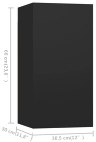 4 pcs conjunto de móveis de TV derivados de madeira preto