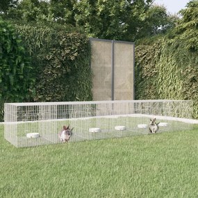 vidaXL Coelheira de 6 painéis 327x79x54 cm ferro galvanizado