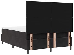 Cama Box com Colchão e Banco Preto 140x200 cm Veludo