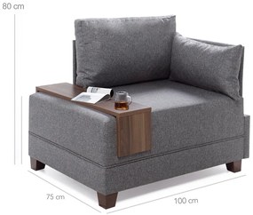 Sofá de 1 Lugar Fly – Cinzento – 100x80x75 cm