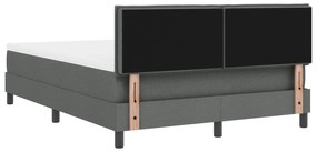 Camas Box com Colchão Cinza Escuro 140x190 cm Tecido
