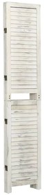 Biombo com 3 painéis 105x165 cm madeira branco antigo