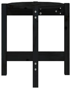 Mesa de centro Ø 42,5x45 cm madeira de pinho maciça preto