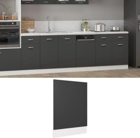 vidaXL Painel máquina lavar louça “Lyon” 45x3x67 cm cinzento