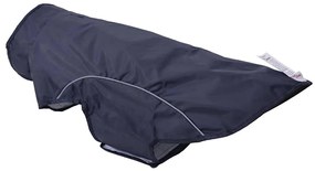 Capa de chuva para cães com tiras reflectoras azul-marinho XL