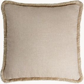 Almofada decorativa em linho artesanal Happy
