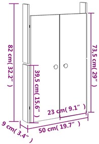 Portas de cozinha para exterior 50x9x82 cm pinho maciço preto