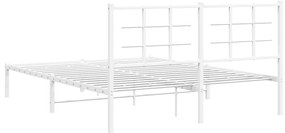 Estrutura de cama com cabeceira 160x200 cm metal branco