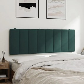 Almofadão de cabeceira 120 cm veludo verde-escuro