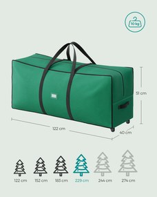 Saco de armazenamento 122 x 40 x 51 cm para árvore de Natal Verde