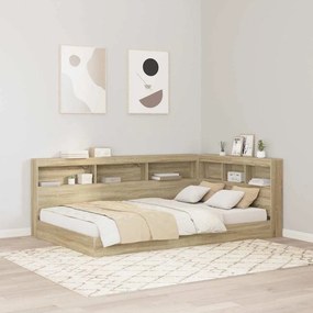 vidaXL Cama Bookcase Sonoma Oak 120x200 cm em madeira de engenharia
