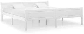 vidaXL Estrutura de cama em pinho maciço 180x200 cm branco