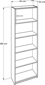 Estante “Nörda” — 64x26x182 cm — Design Moderno em Carvalho Sonomo com