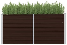 45717 vidaXL Canteiro elevado de jardim aço galvanizado 160x40x77cm castanho