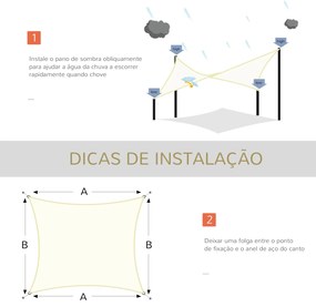 Outsunny Vela de Sombra Retangular 3x4 m Toldo Vela de HDPE com Proteç