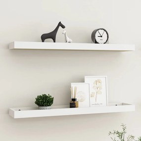 vidaXL Prateleiras parede Loggia 2 pcs 80x15x4cm MDF carvalho e branco