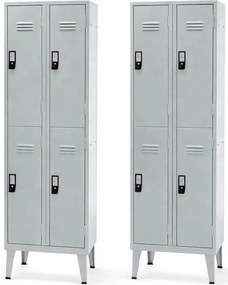 Pack 2 Cacifos Metálicos Duplo 4 Cacifos 1900x600x500mm Standard