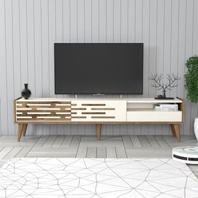 TV Stand Valensiya – Nogueira e Creme – 180x35x45 cm