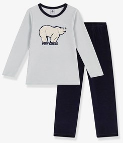 Pijama em veludo PETIT BATEAU, para criança cinzento