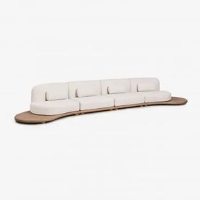 Sofá Modular Reto De Jardim De 4 Peças Em Madeira De Acácia Gerard Marrom Acácia Claro - Sklum
