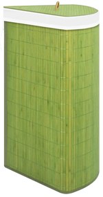 Cesto de canto para roupa suja 60 L bambu verde