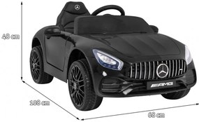 Carro elétrico para Crianças 12V Mercedes Benz GT, Rodas Espuma EVA, Assento couro ecológico Preto