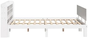 Estrutura de cama c/ cabeceira sem colchão 160x200 cm branco