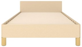 Estrutura de cama sem colchão 100x200 cm tecido cor creme