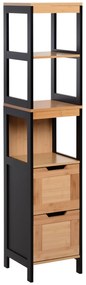 Kleankin Armário de banheiro alto com prateleiras e gavetas 30x30x144,3 cm