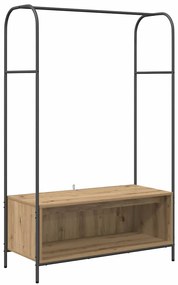 Cabide de Roupas com Prateleiras em Carvalho Artesanal 100x44x160 cm